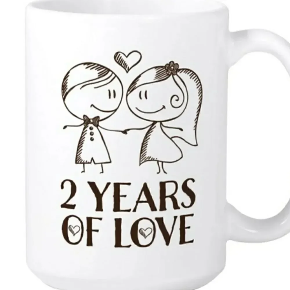 MugsBySandy, Coffee mug 15 oz, Years of love Anniversary mug.